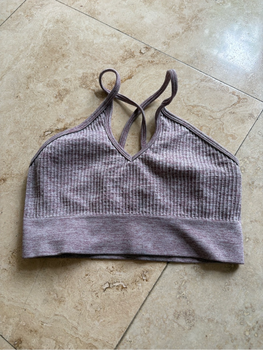 Prozis Ribbed Strappy Bralette in Mauve